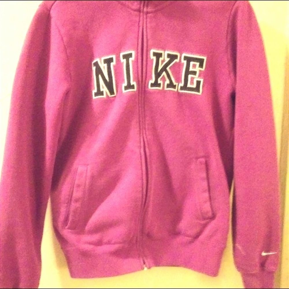 Ladies Nike Zip Up Sweat Shirt Medium Fuchsia